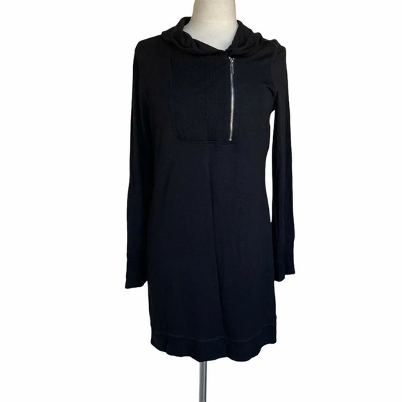 CHELSEA THEODORE Women’s Size L Black Long Sleeve Stretchy Sweater Dress - Picture 1 of 2